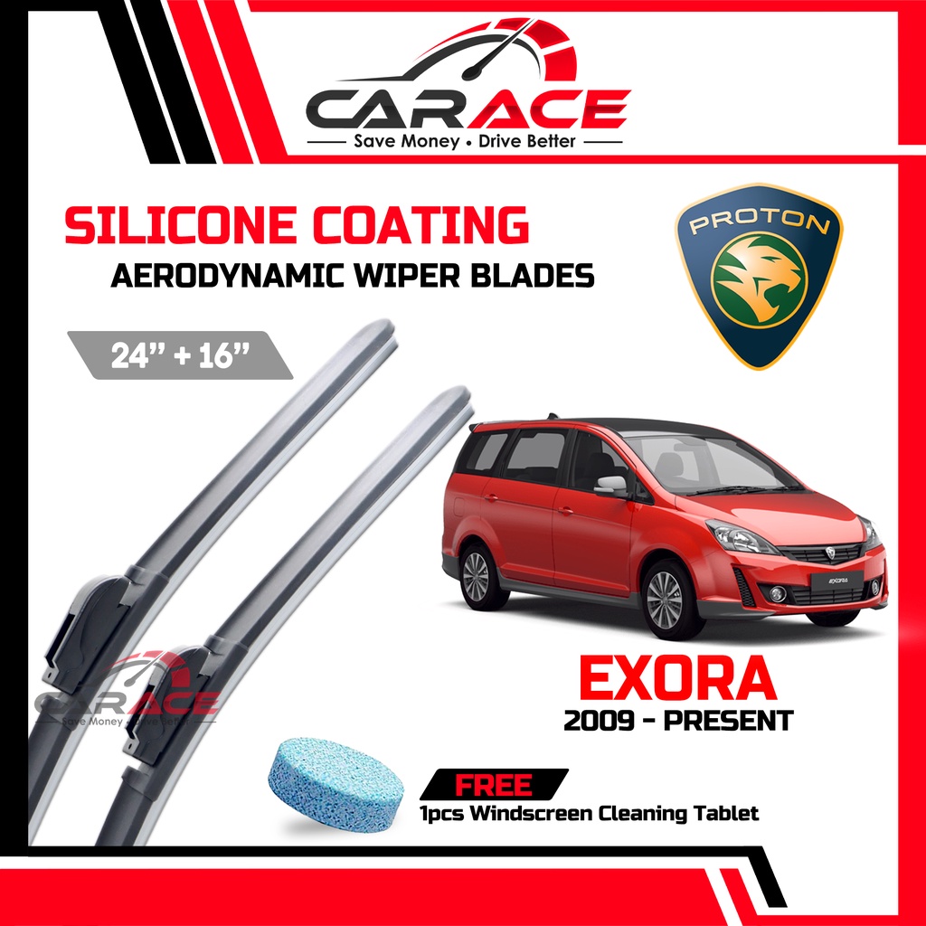 Proton Exora 2009Present CARACE Aerodynamic SILICONE Wiper Blades 24