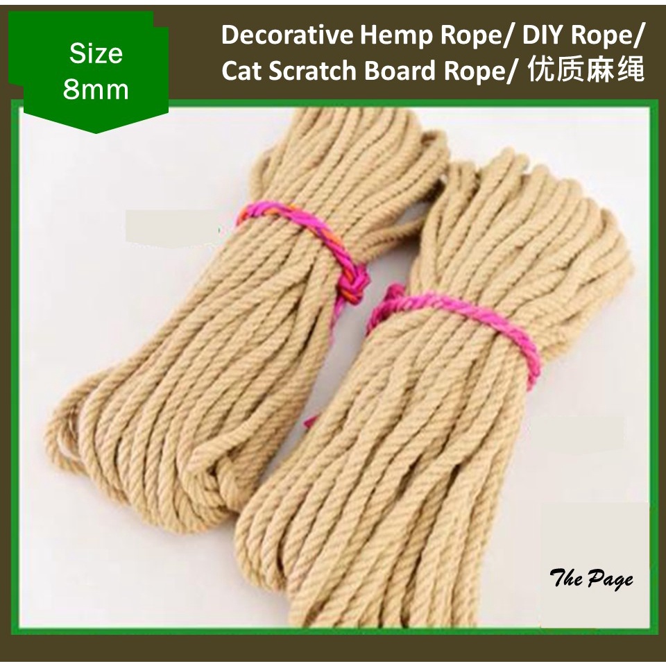 8MMx1M/Grade A/ Decorative Hemp Rope/ DIYRope/ Cat Scratch Board Rope