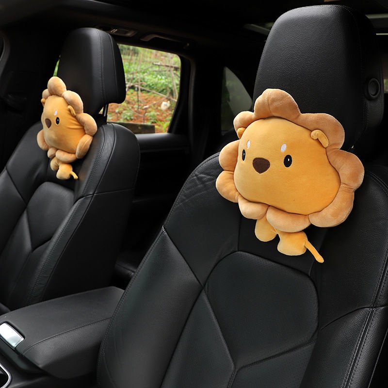 Car Headrest Neck Pillow Interior Cute Cartoon Small A Pair Of Influencer Seat Pillows Shopee