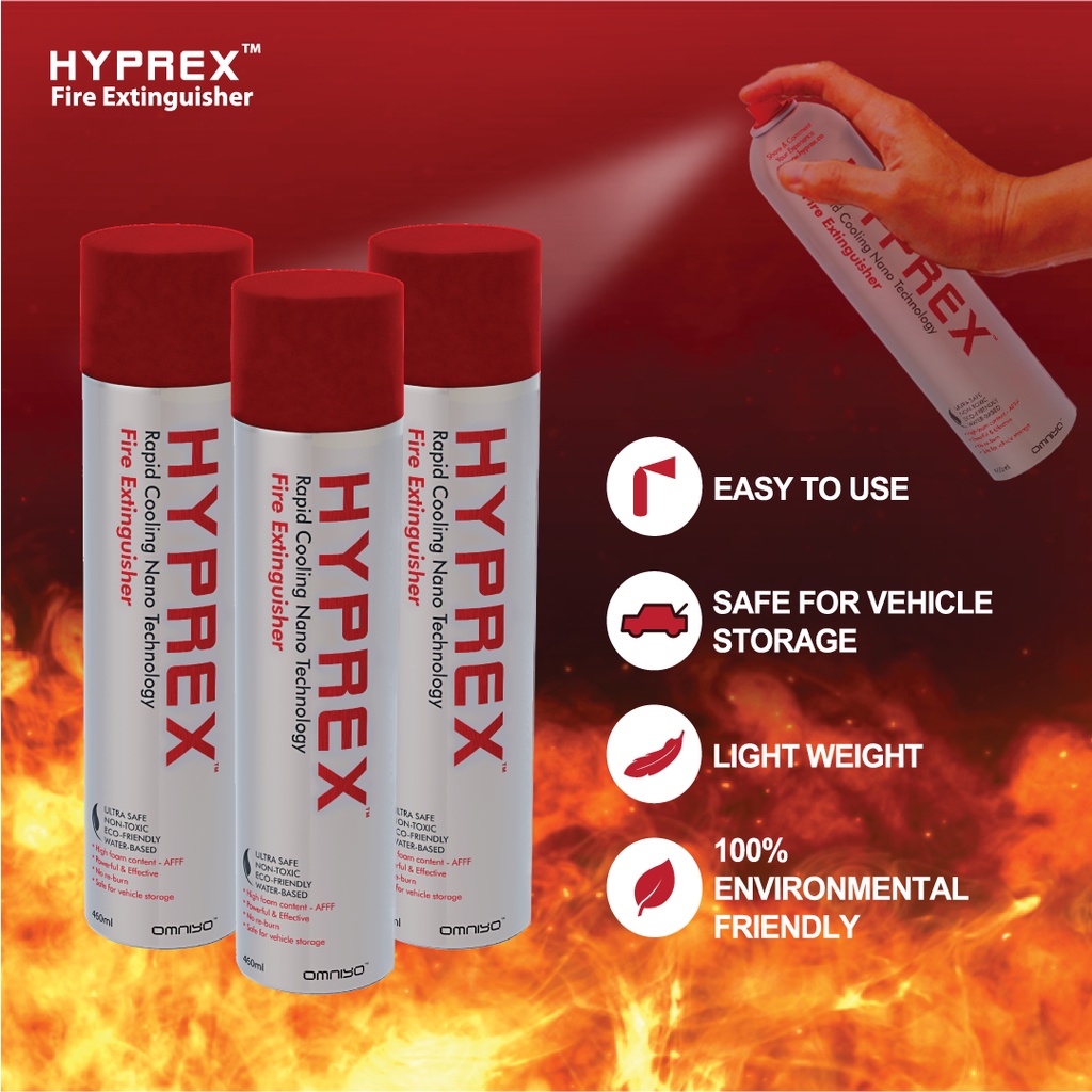 HYPREX Fire Extinguisher 460ML PORTABLE HOUSE FIRE CAR FIRE