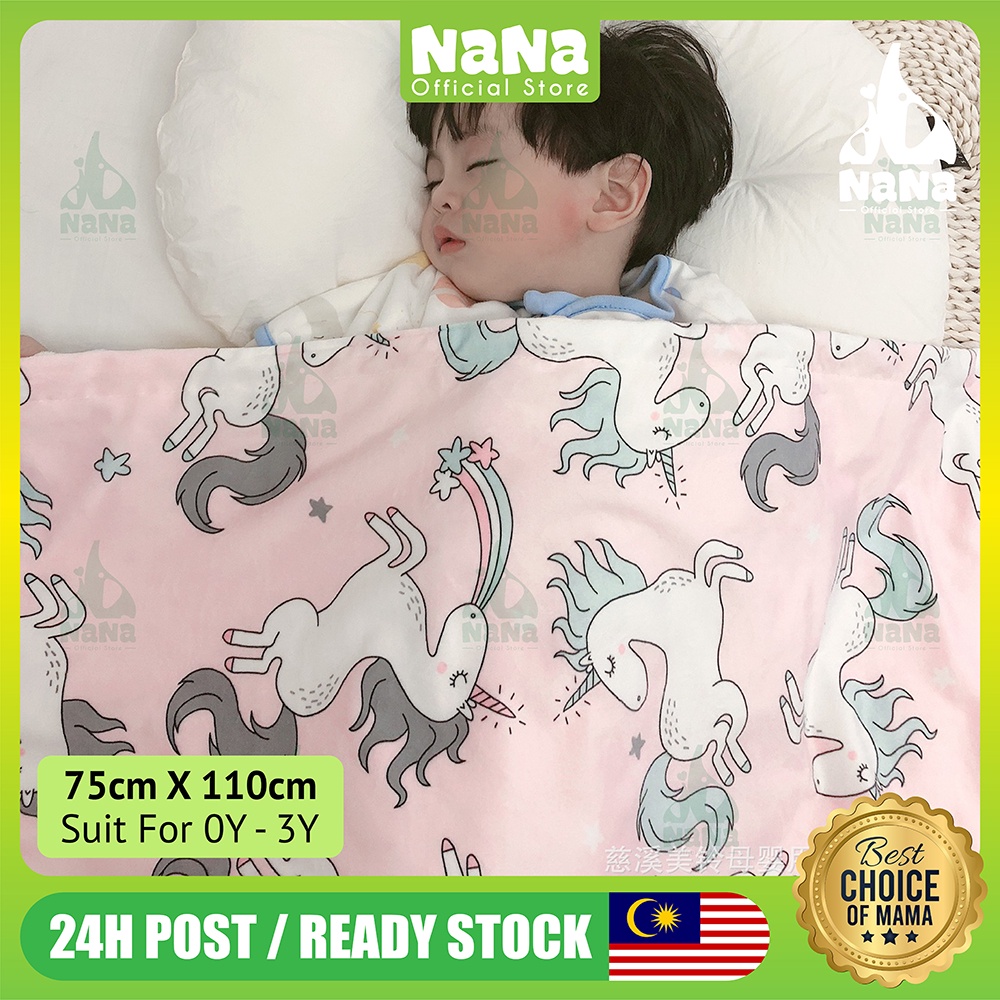 NANA Baby Blanket Muslim Newborn Minky Dot Fabric Swaddle Wrap Kids Children Sleep Selimut Tidur