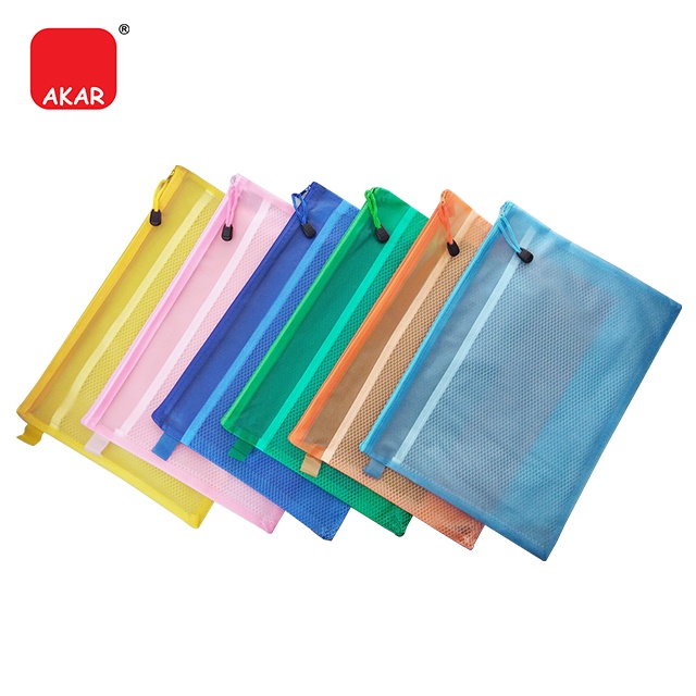 A4 Size PVC Col Zip Bag / Stationery Zip Bag / Pencil Zip Bag (1 pc