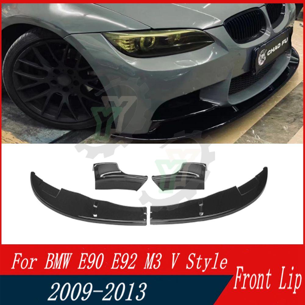 4pcs Car Front Spoiler Bumper Lip Glossy Black Car Lower Splitter Body