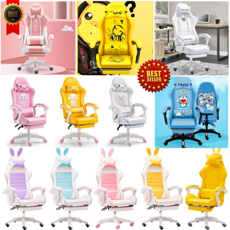 PINK Pastel Gaming Chair Rabbit Gaming Yellow Mint Purple Pink Gaming