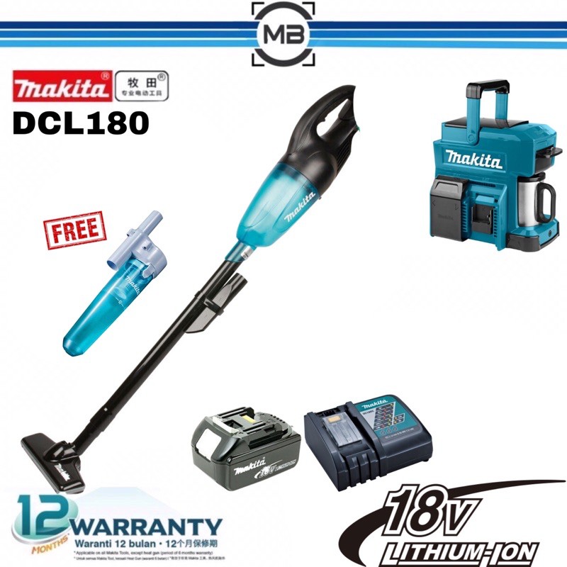 MAKITA DCL180 18V LIION Cordless Vacuum Cleaner free cyclone attachment, pwp coffee maker