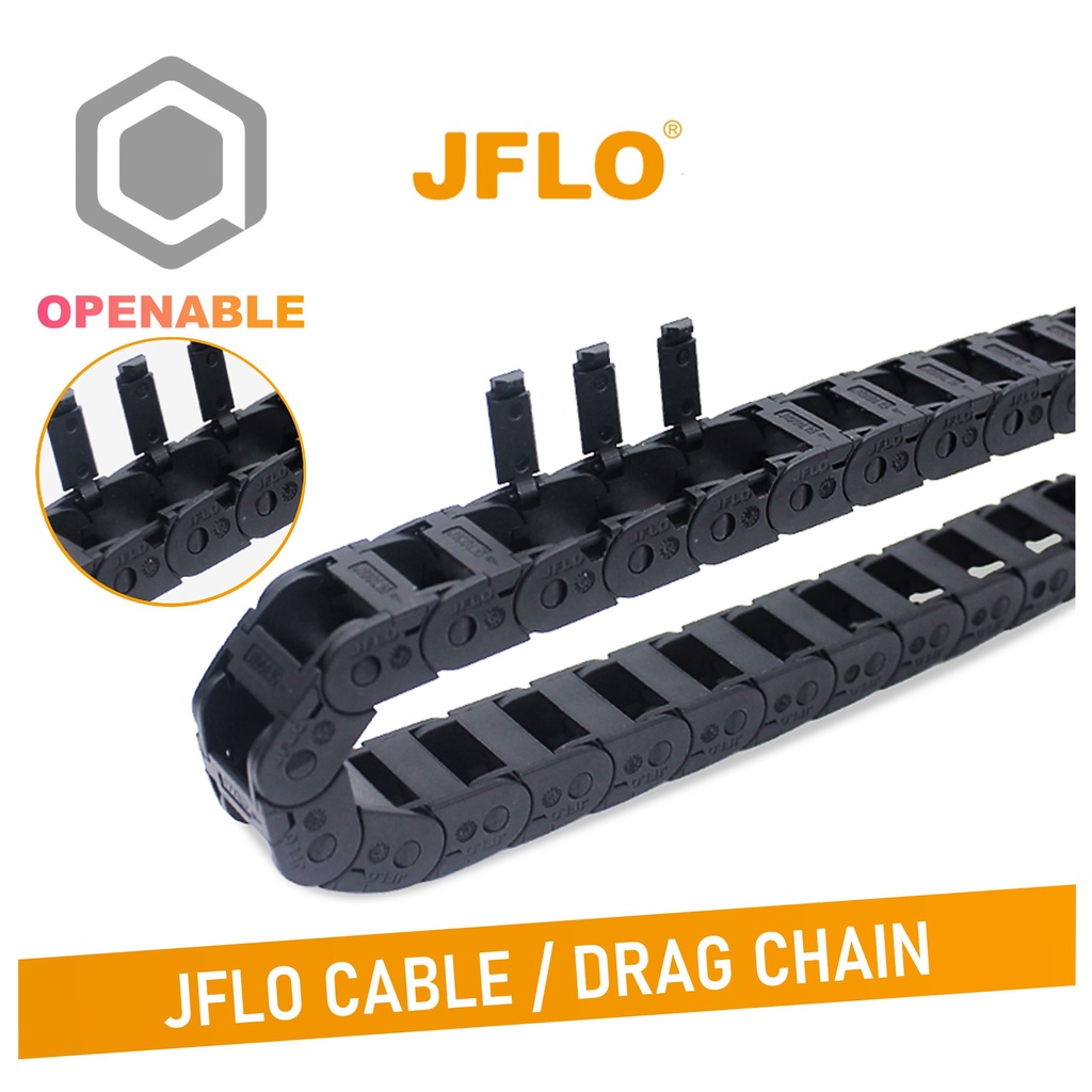 JFLO Cable Drag Chain J10Q.1.W Openable with Connectors High