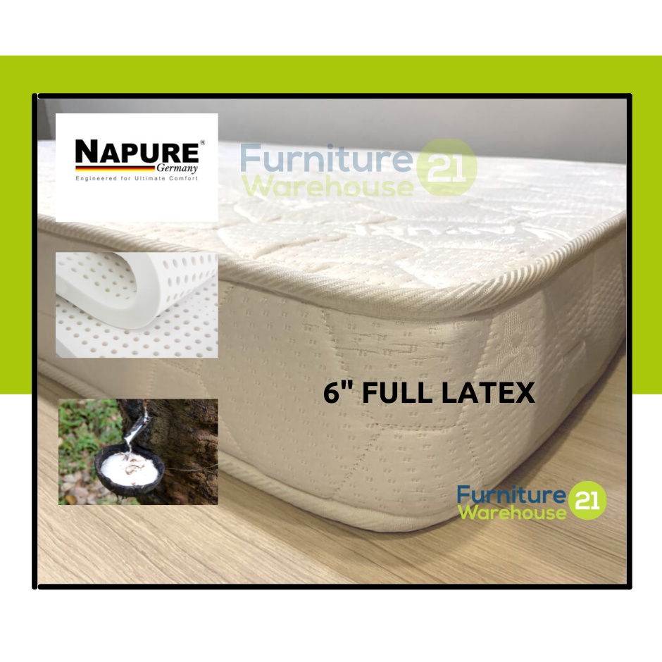 Napure Full Latex Single Mattress / Latex Mattress / Single Mattress