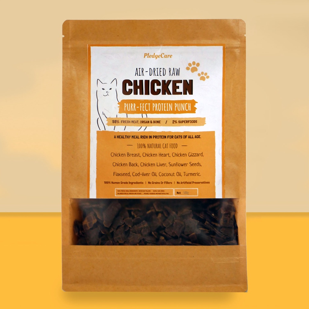 PledgeCare Cat AirDried Food Chicken Picky Eaters & Allergies (500g