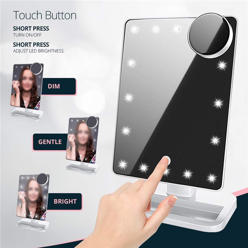 New 20 Light LED Touch Screen Makeup Mirror 10X Magnifying Mirrors