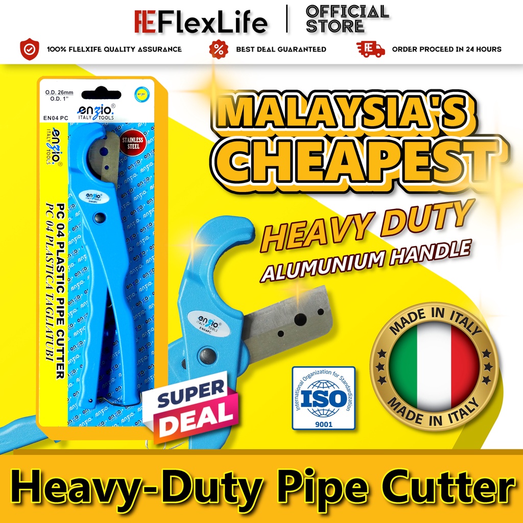 ENGIO PLASTIC PIPE CUTTER Heavy Duty Alloy Cutter For PVC CPVC POLY PEX