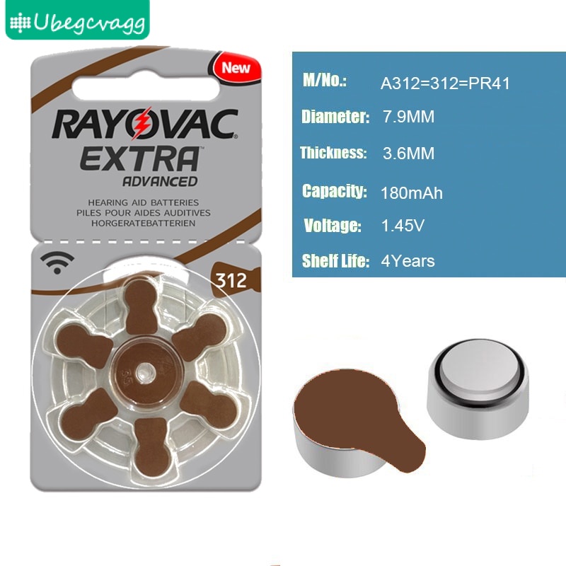 (SALE) Hearing Aid Batteries 60 Pcs/1 Box Rayovac Extra ExtraA312/312