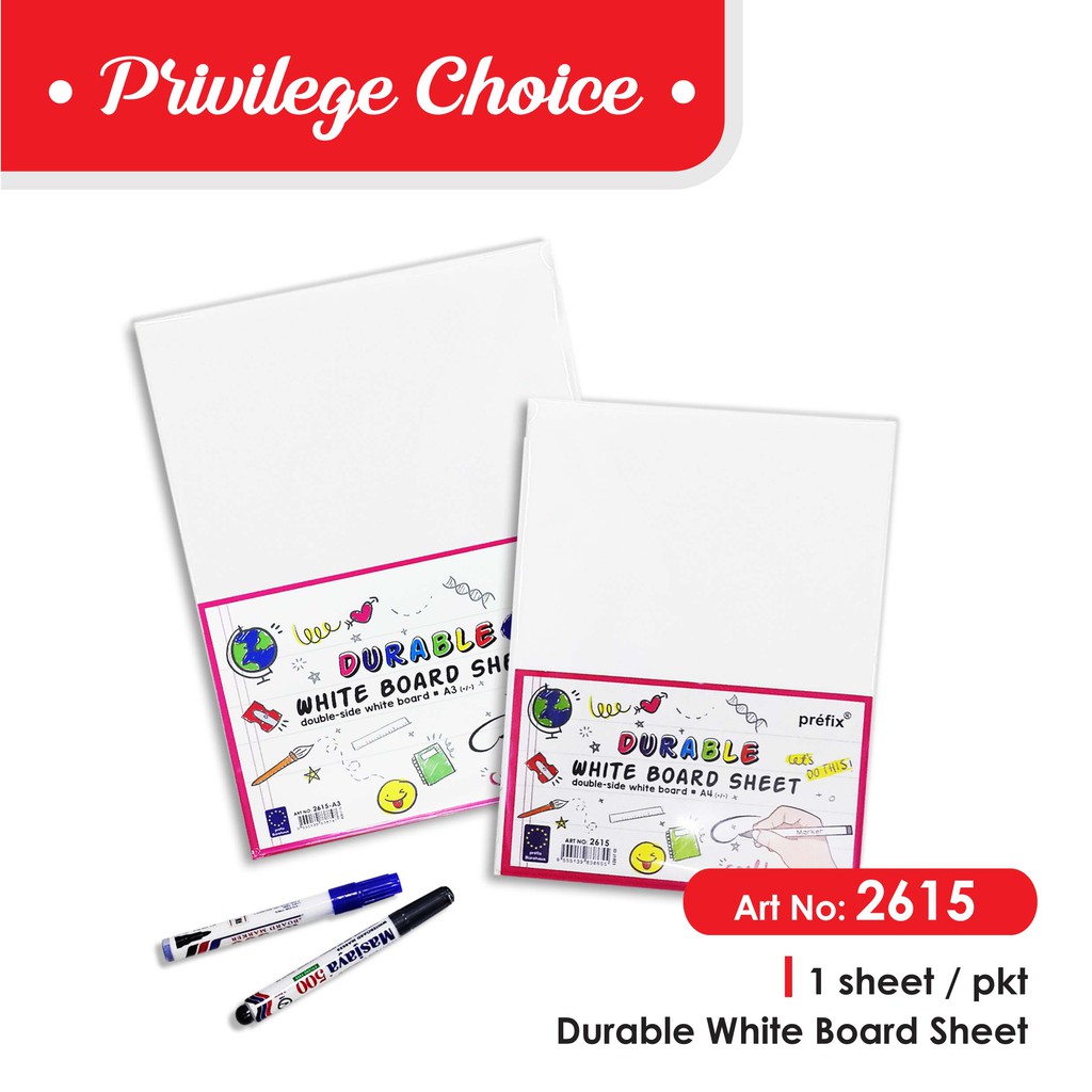 2615 Whiteboard Sheets / Papan Putih Nipis / Mini Whiteboard Lightweight / Papanputih Ringan