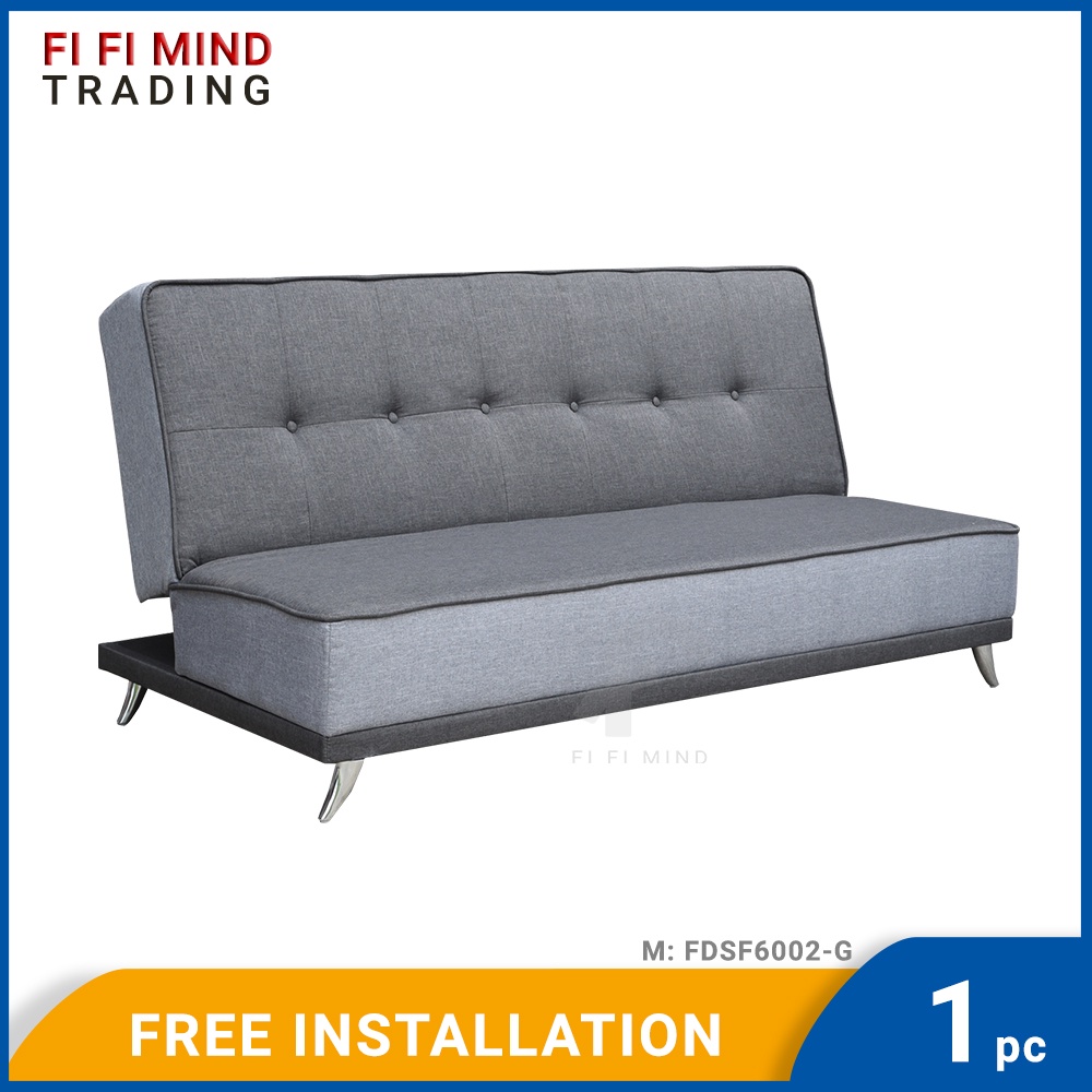 Geruey Fabric Sofa Bed Grey/ Foldable Sofa Bed/ Katil Sofa/ Sofa Lipat