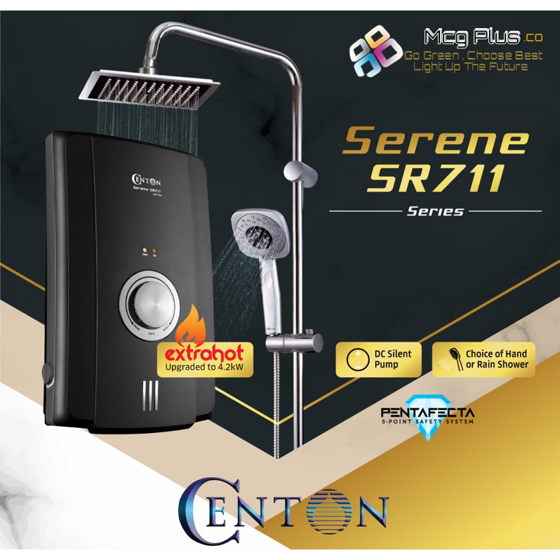 CENTON SR711 Instant Shower Water Heater Serene Series SR711ESP RS