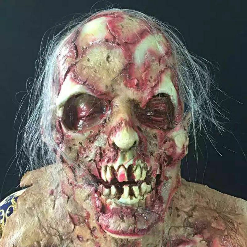 Adult Zombie Halloween Mask Latex Bloody Scary Extremely Full Face