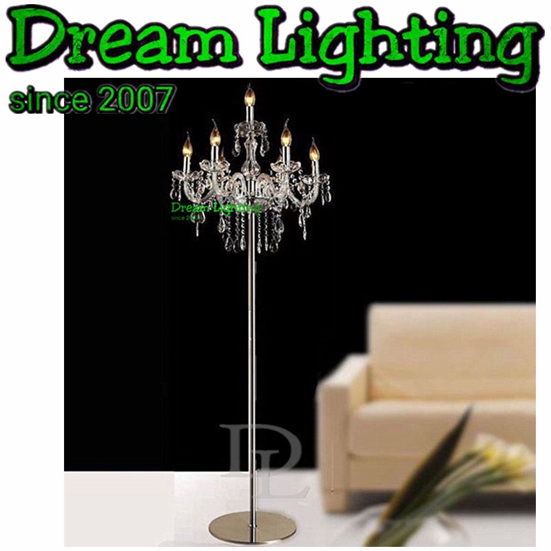 Dream Lighting / 5+1 Lights / K9 Crystal candle floor lamp / art deco