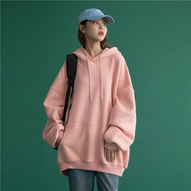 ( READY STOCK ) Women's Korean Simple Student Hoodie Couple Fashion