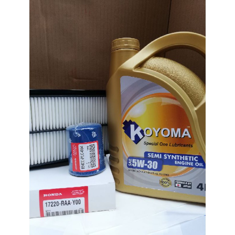 HONDA ACCORD SDA 2003y 2007y AIR FILTER + OIL FILTER + KOYOMA 5W30