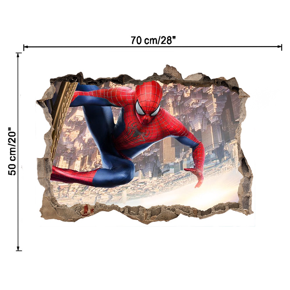 Spiderman Wall Stickers for Kids Rooms Boys Gifts By Diy Wall Stickers Home Decoration Mural