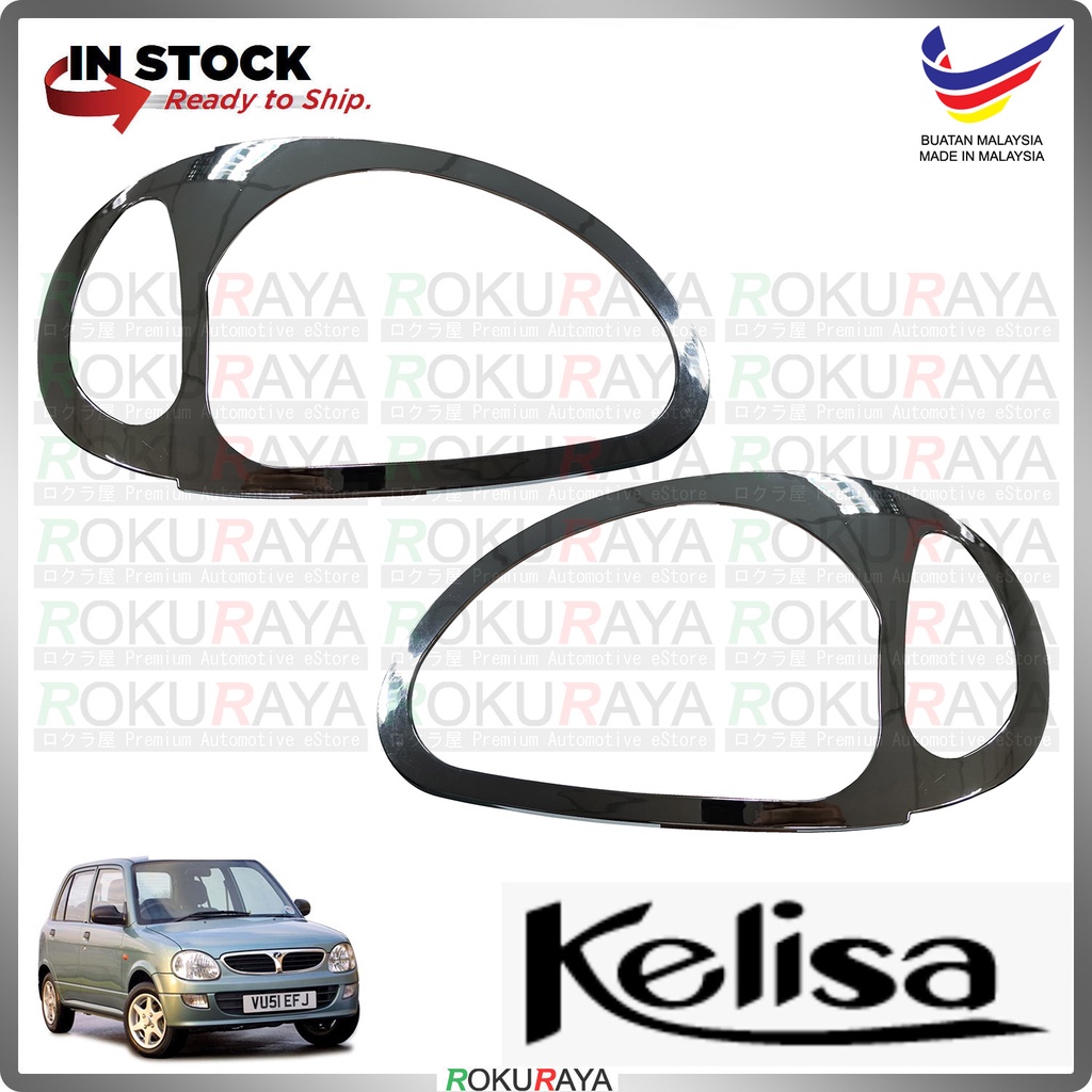 [CHROME] Perodua Kelisa ABS Plastic Front Head Lamp Garnish Moulding