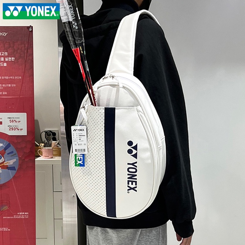2022 New Yonex tennis badminton racket bag 3 pieces one shoulder mini light portable white chest