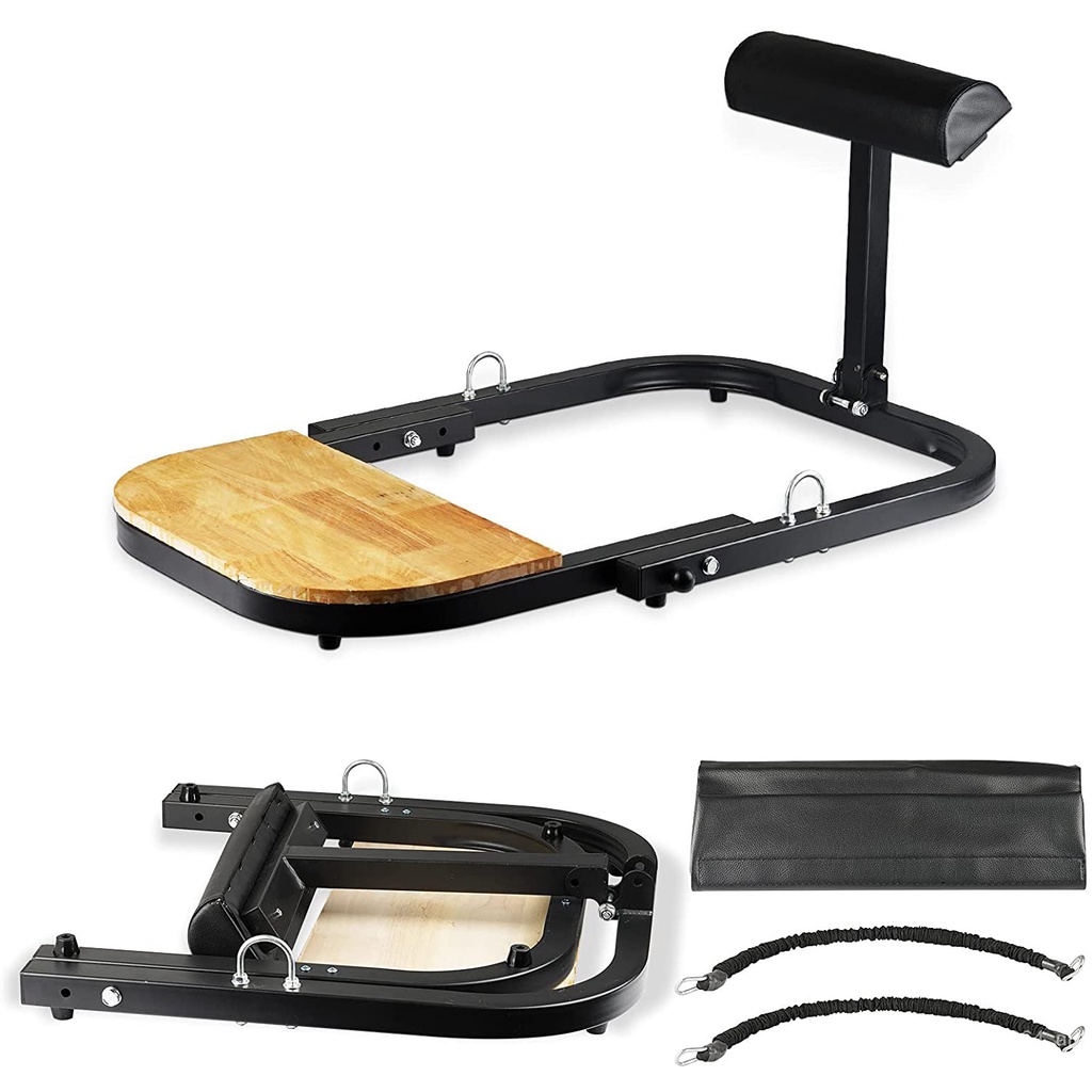 Hip Thrust Machine with 3 Resistance Bands Glute Machine Bar Cushion