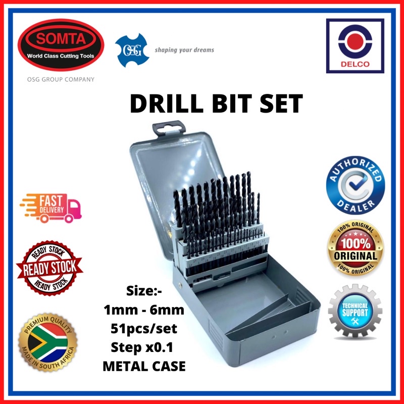 SOMTA DRILL BIT SET STRAIGHT SHANK JOBBER DRILL SETS Shopee Malaysia
