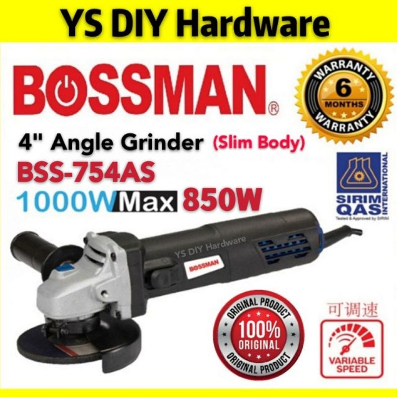 BOSSMAN BSS754AS 850W 4" Angle Grinder Speed Control / Adjustable