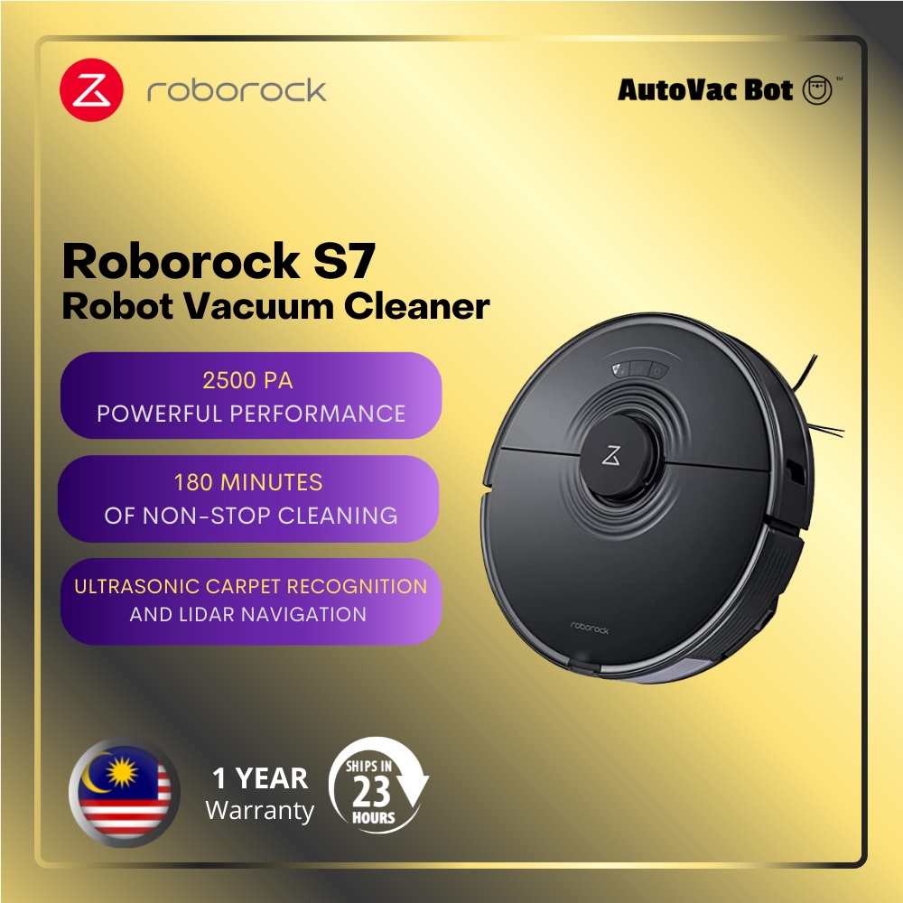Roborock S7 (Black) Robot Vacuum Cleaner Intelligent Mop Lifting