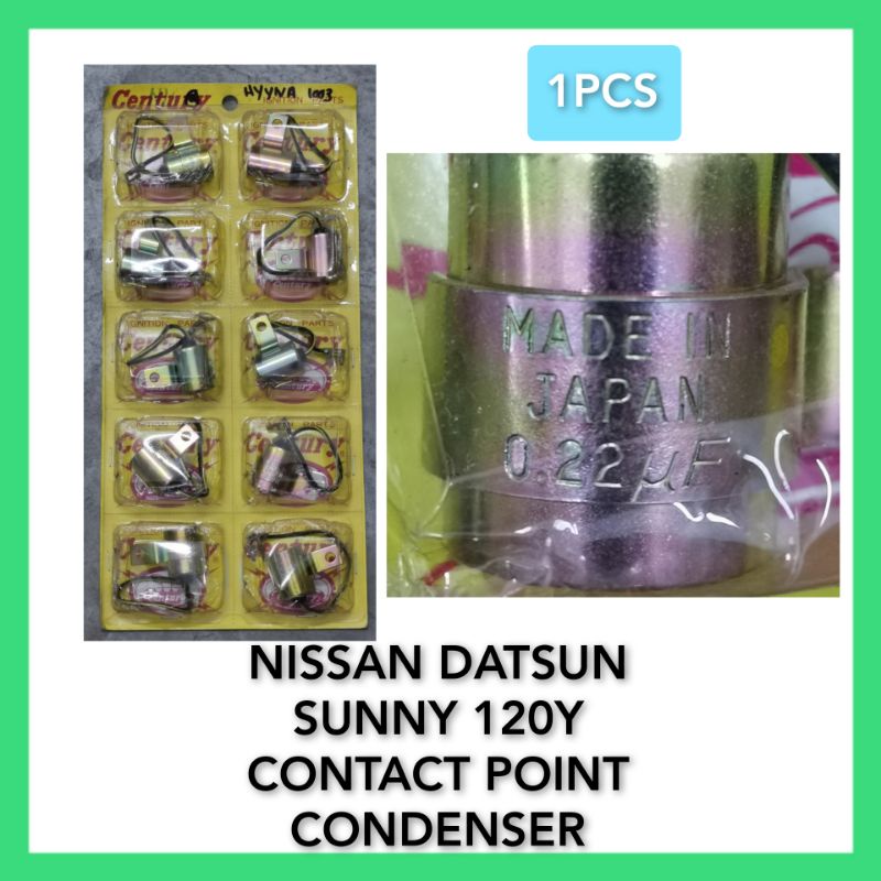 CENTURY CND98 NISSAN DATSUN SUNNY 120Y CONTACT POINT CONDENSER 22102
