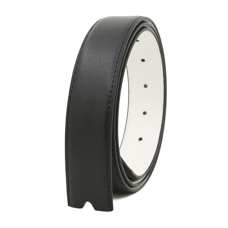 5 Colors DoubleSided Perforated Belt No Buckle Smooth Genuine Leather