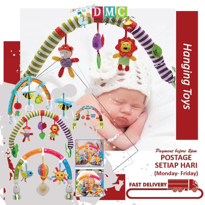 Hanging Toys Baby Stroller Infant Bed Crib Hanging Toys Baby Cot Rattle