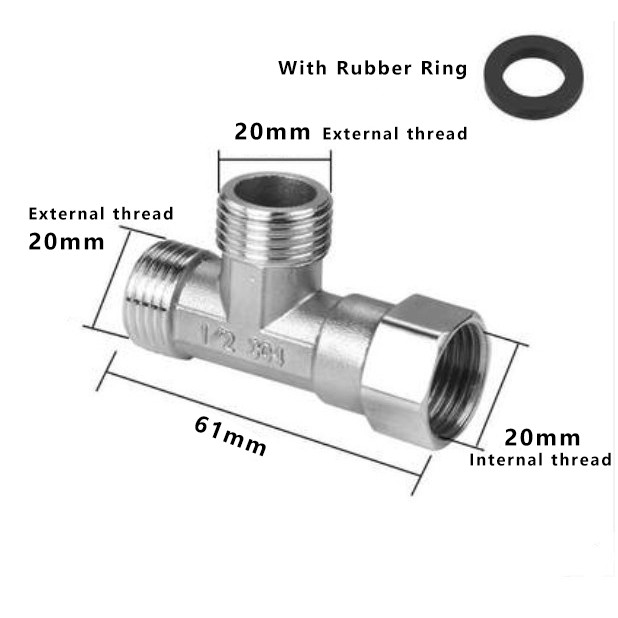 304 metal 3 Ways Valve Diverter G1/2inch T Adapter Water Separator
