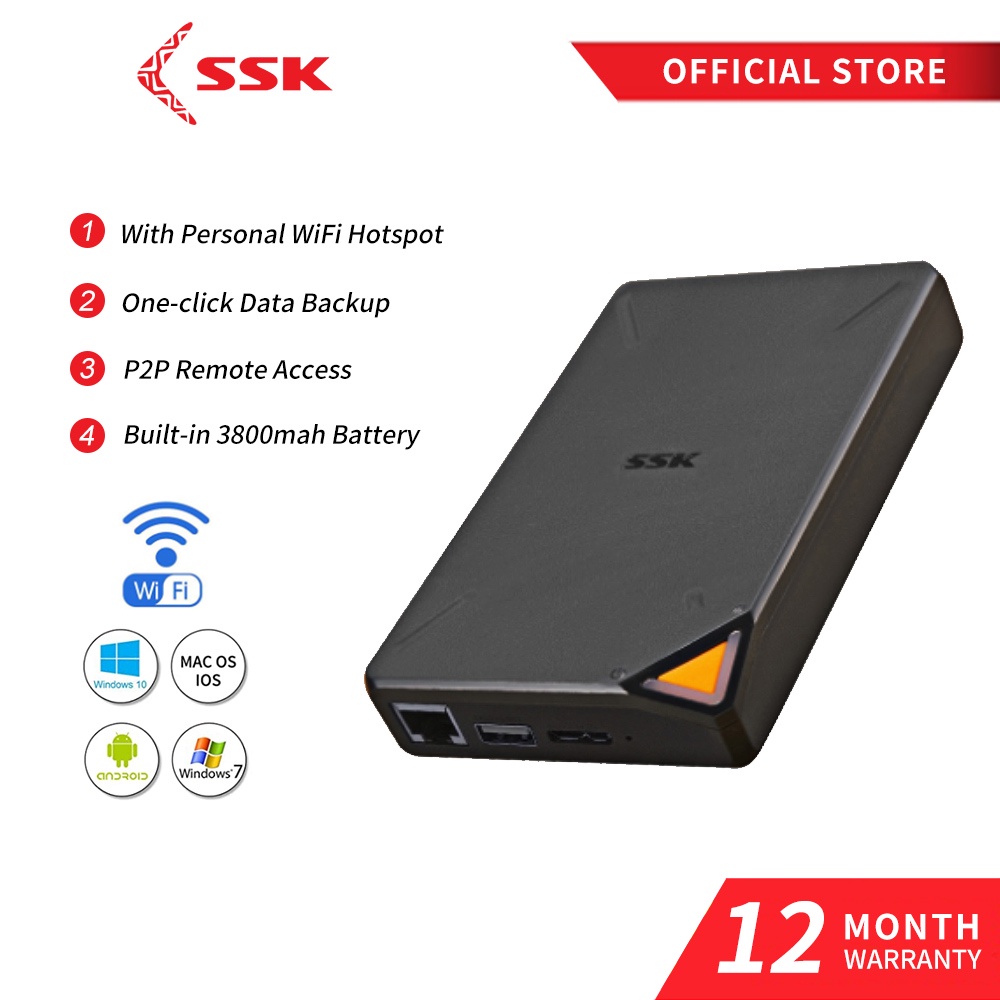 SSK NAS 2TB Network Attached Storage Personal cloud Smart Storage Auto
