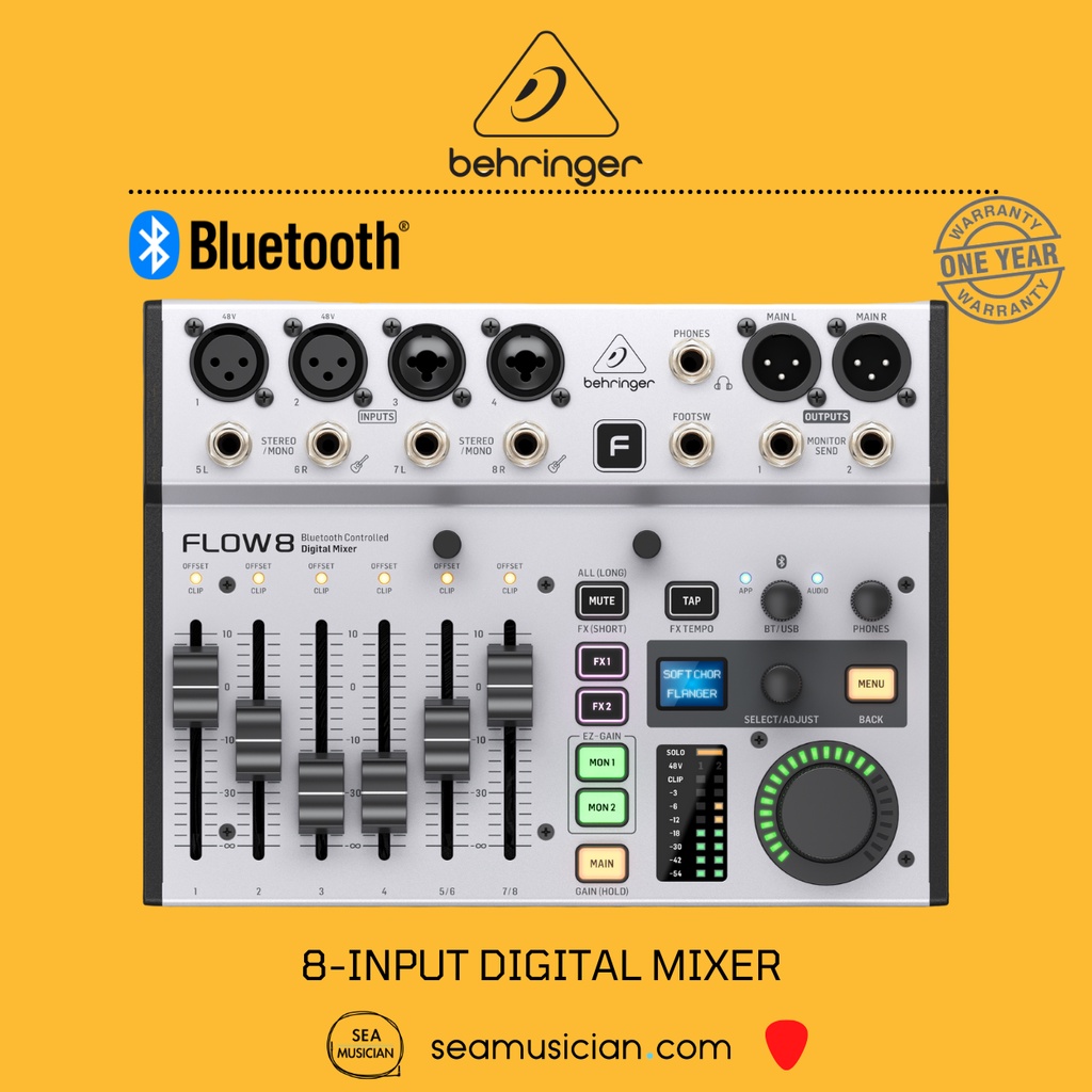 BEHRINGER FLOW 8 8INPUT DIGITAL MIXER FOR LIVE STREAMING SOUNDCARD