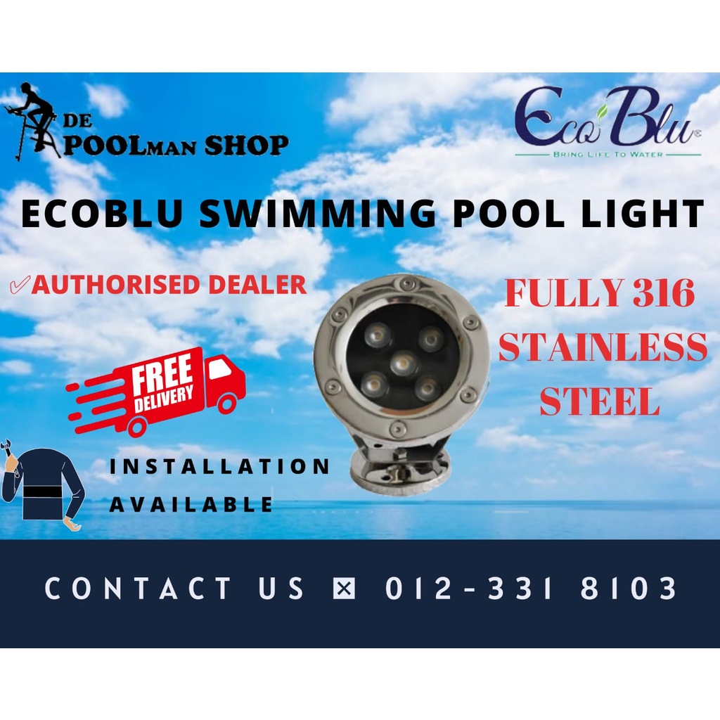 ECOBLU BL5 LED 5W/12V (WARM WHITE) FULLY STAINLESS STEEL UP STANDING