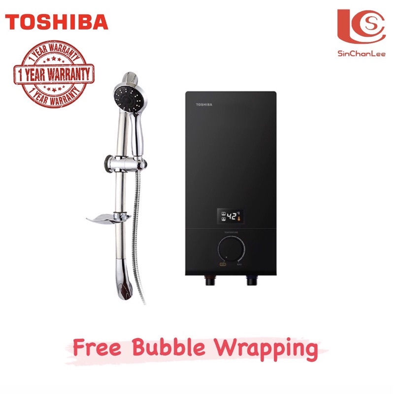 TOSHIBA Instant Water Heater Shower with DC Pump DSK38ES3MB (BLACK