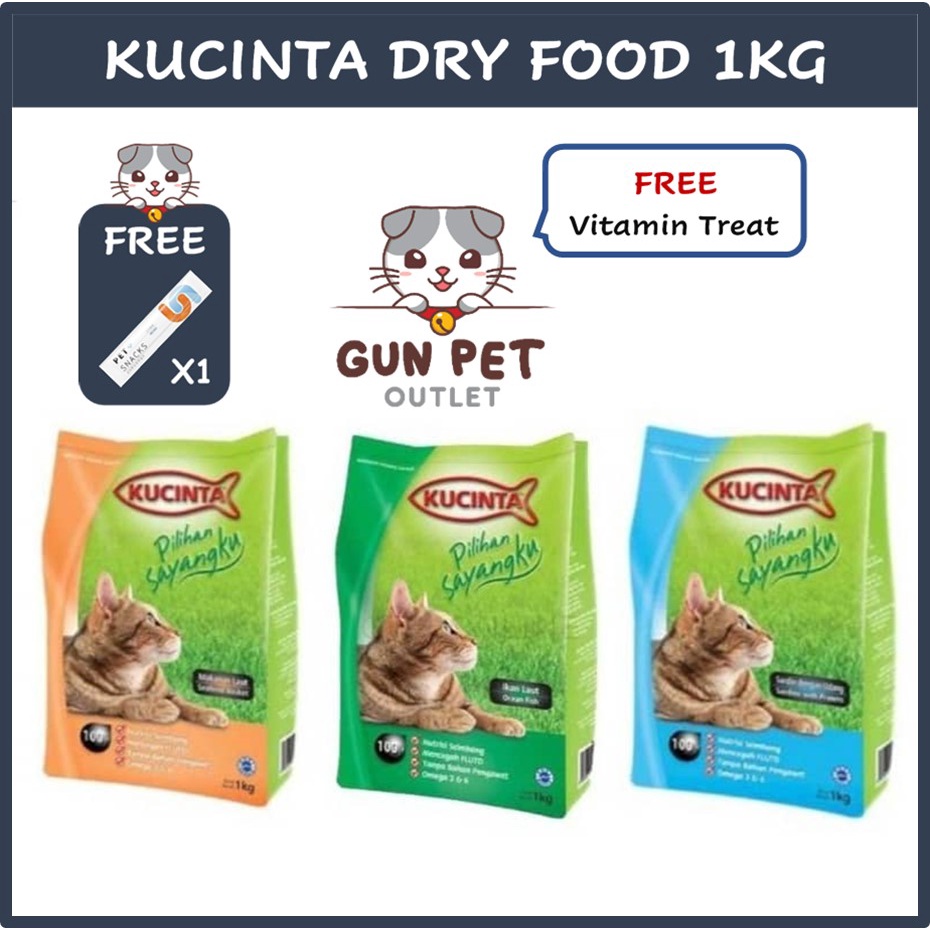 GUN PET Kucinta Cat Dry Food Manakan Kucing Kering Kucinta Kibbles