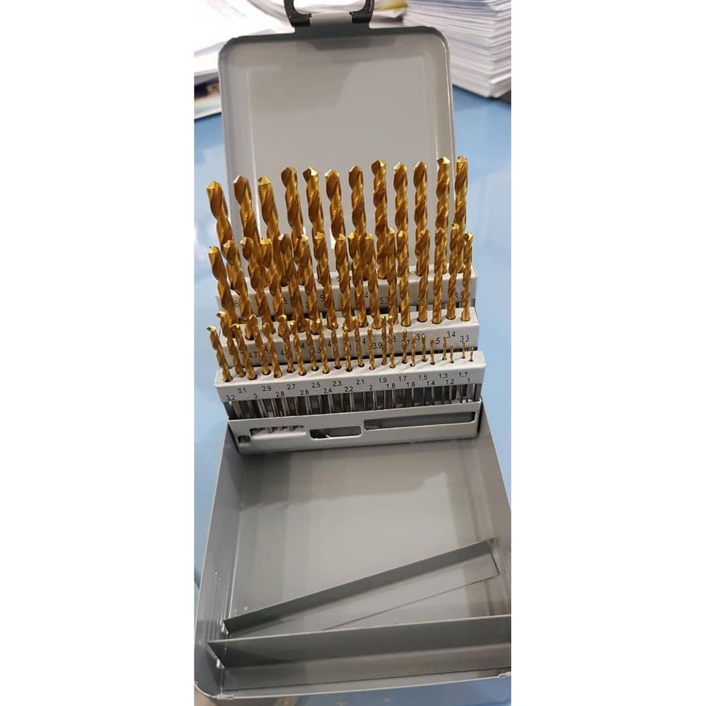 SOMTA HSS TIN COATED DRILL BIT SET 1MM 6MM X 0.1MM X 51 PCS Shopee
