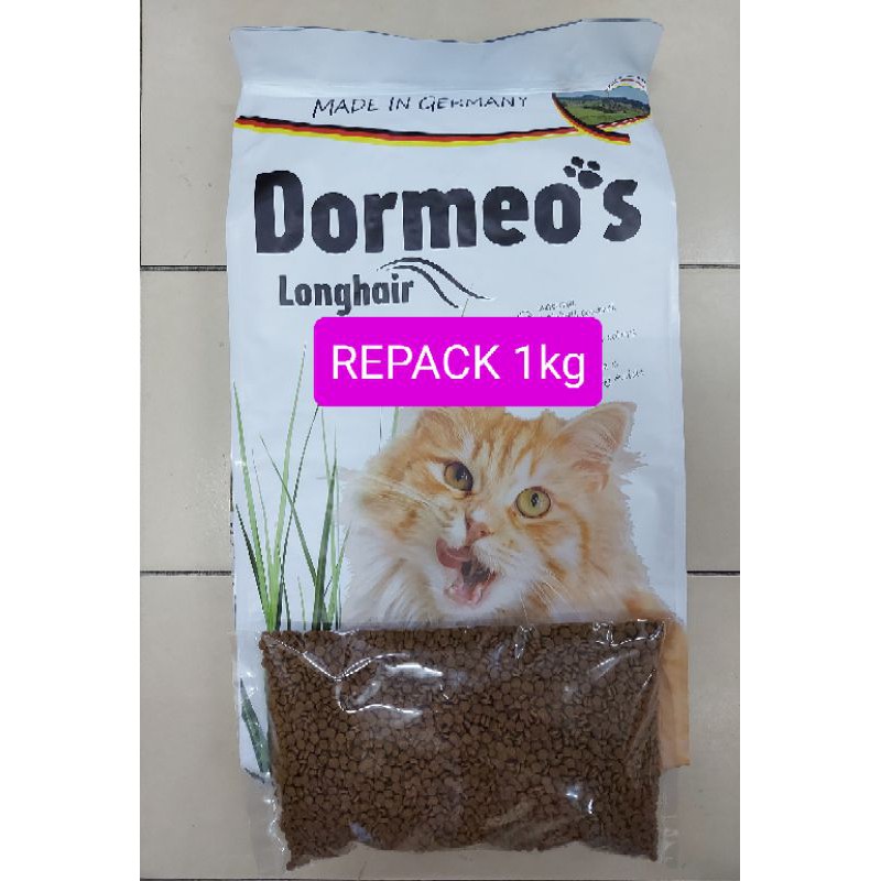 Dormeo's 1kg REPACK long hair / kitten / feline dry cat food makanan kucing kering brand dormeo