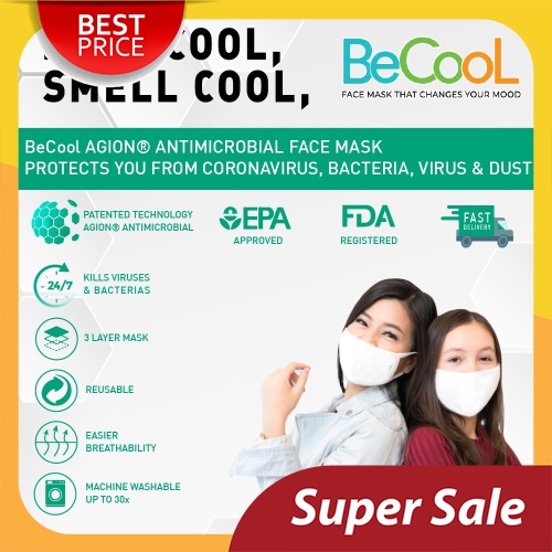 BEST SELLER Ready Stock BeCool Agion® Antimicrobial Face Mask with