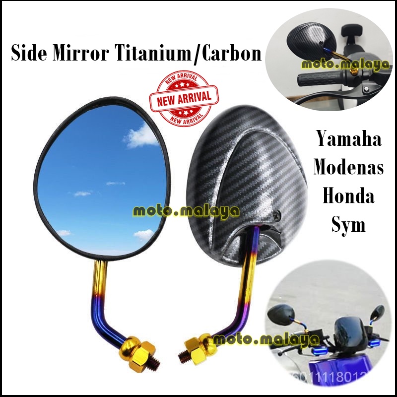 Side Mirror HONDA YAMAHA CARBON Y15 LC135 RS150 EX5 WAVE KRISS DASH NVX RS150R Y16ZR NOUVO EGO