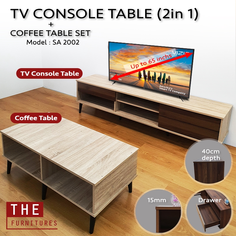 Hot Sales! 6ft TV Console Table TV Coffee Table Media Storage 2