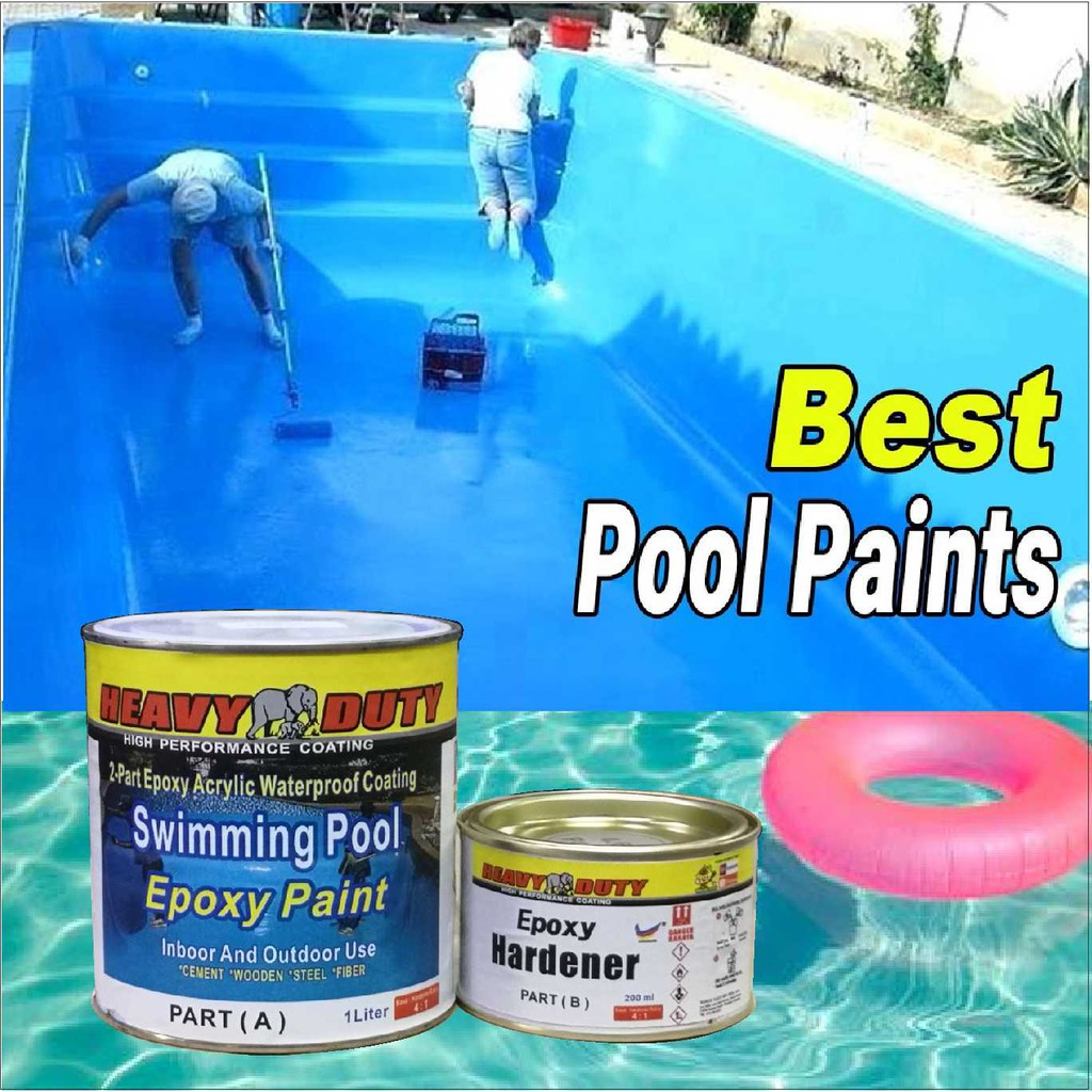 ( 1L ) SWIMMING POOL EPOXY PAINT • 1LITER • Heavy Duty • 2Part Epoxy