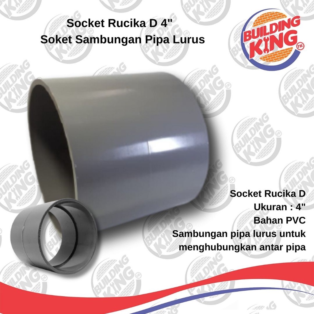 Rucika SOCKET D 4''SOCKET 4inch PVC Pipe Connection Sock Fittings