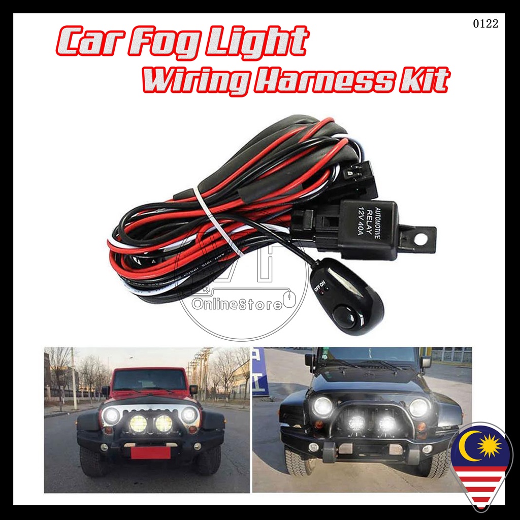 Car Work Light Driving Fog Lights Lamp Wiring Harness Relay Loom LED