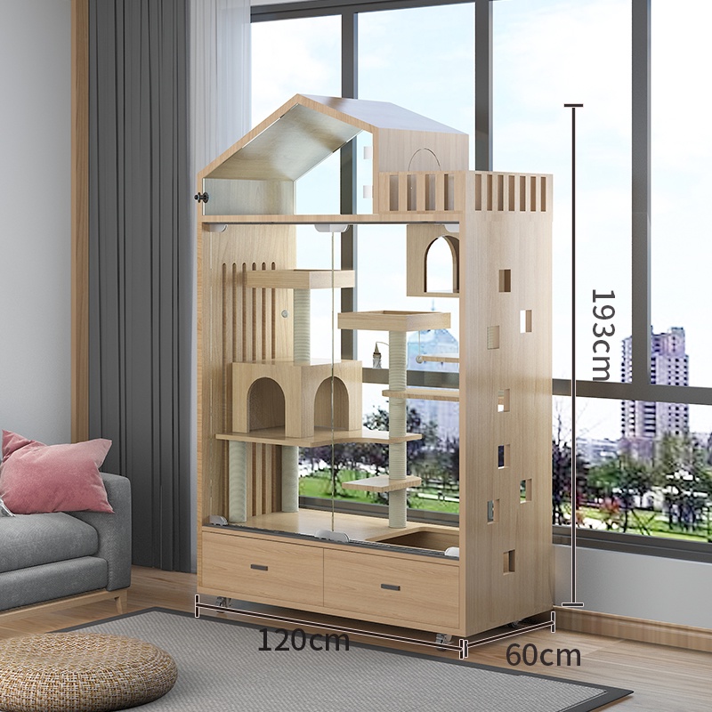 ♕vipcats cat cage villa luxury sky garden solid wood cat nest cat house
