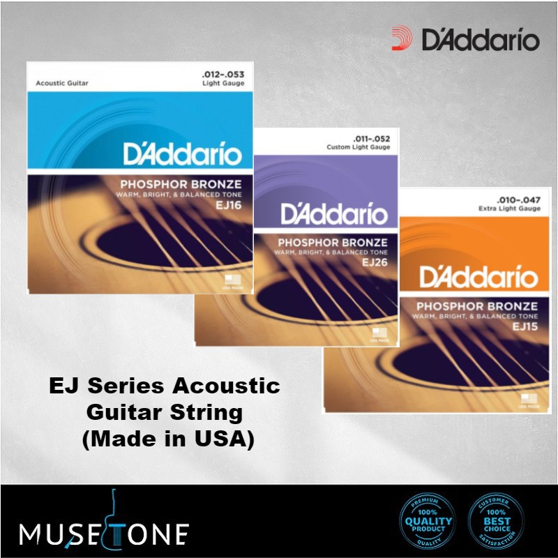 D'Addario EJ Series (Phosphor Bronze) Acoustics Guitar String EJ15 (10
