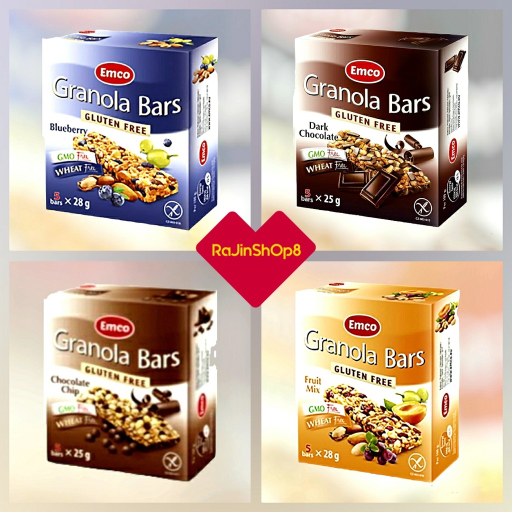 EMCO Gluten Free Granola Bars Healthy Diet Snack Blueberry