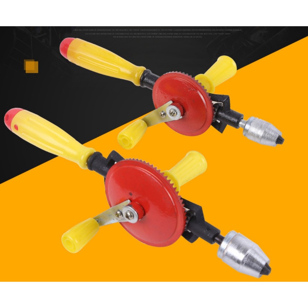 Mini Double Pinion Manual Hand Drill Machine with Wooden Handle